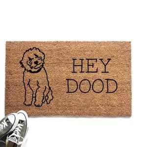 Urban Owl Hey Dood Goldendoodle Door Mat - 18" x 30"